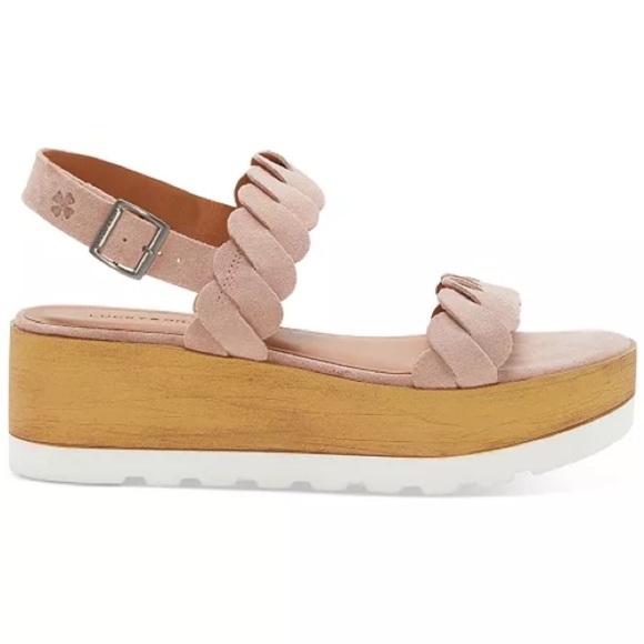 NEW! Lucky Brand Pink Platform Wedge Sandal - Size 8.5 📦 - Picture 2 of 7